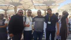  بالصور: معتمرو مدينة يافا يصلون إلى المدينة المنورة ويؤدون صلاة الجمعة في المسجد النبوي الشريف